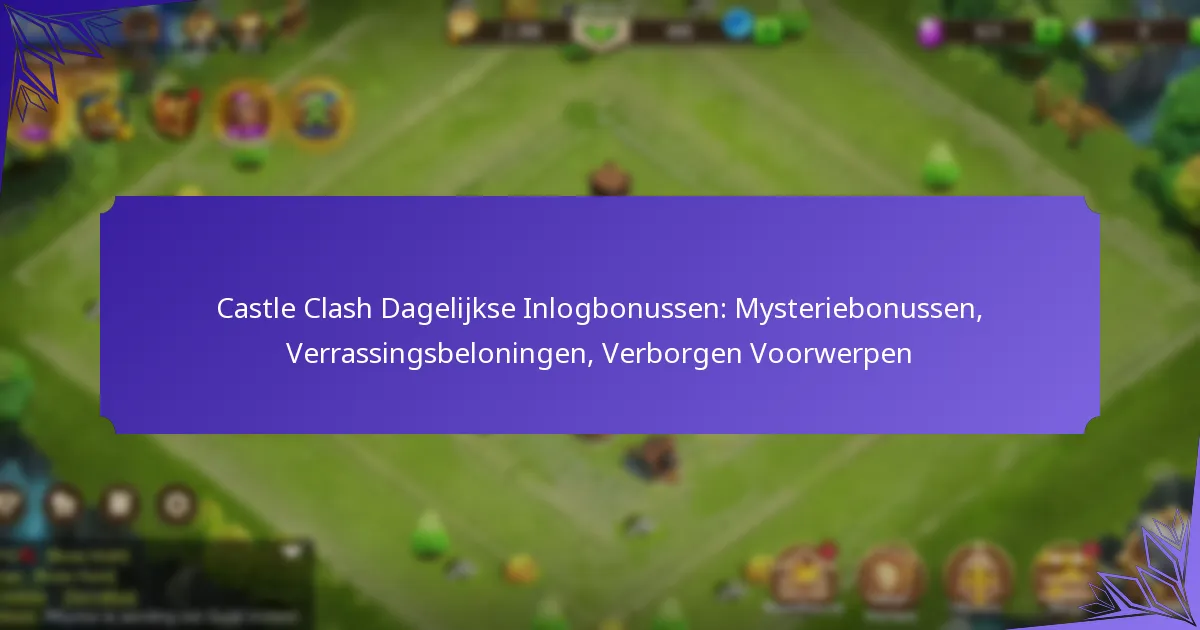 Castle Clash Dagelijkse Inlogbonussen: Mysteriebonussen, Verrassingsbeloningen, Verborgen Voorwerpen