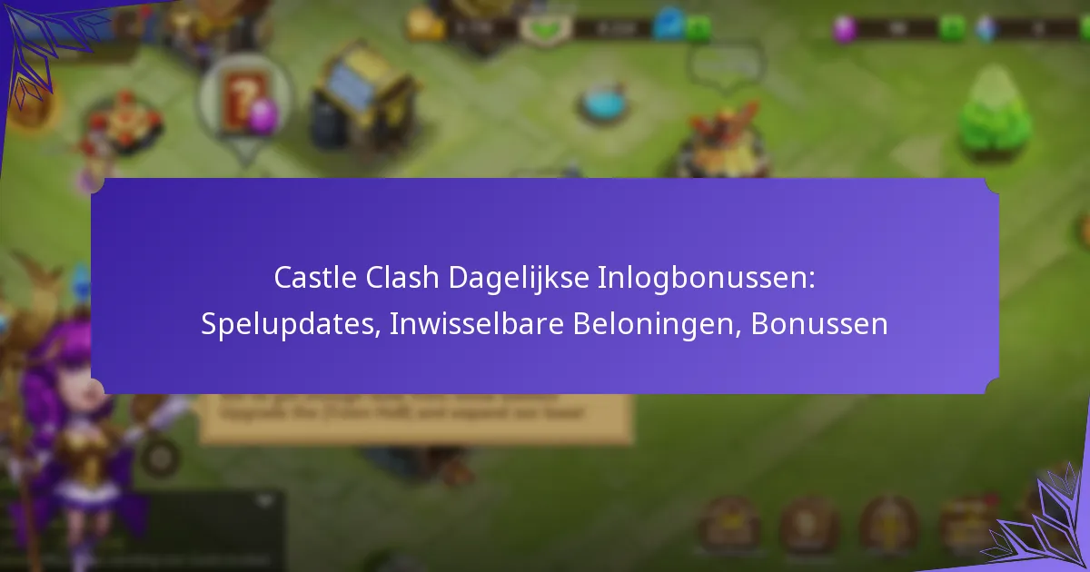 Castle Clash Dagelijkse Inlogbonussen: Spelupdates, Inwisselbare Beloningen, Bonussen