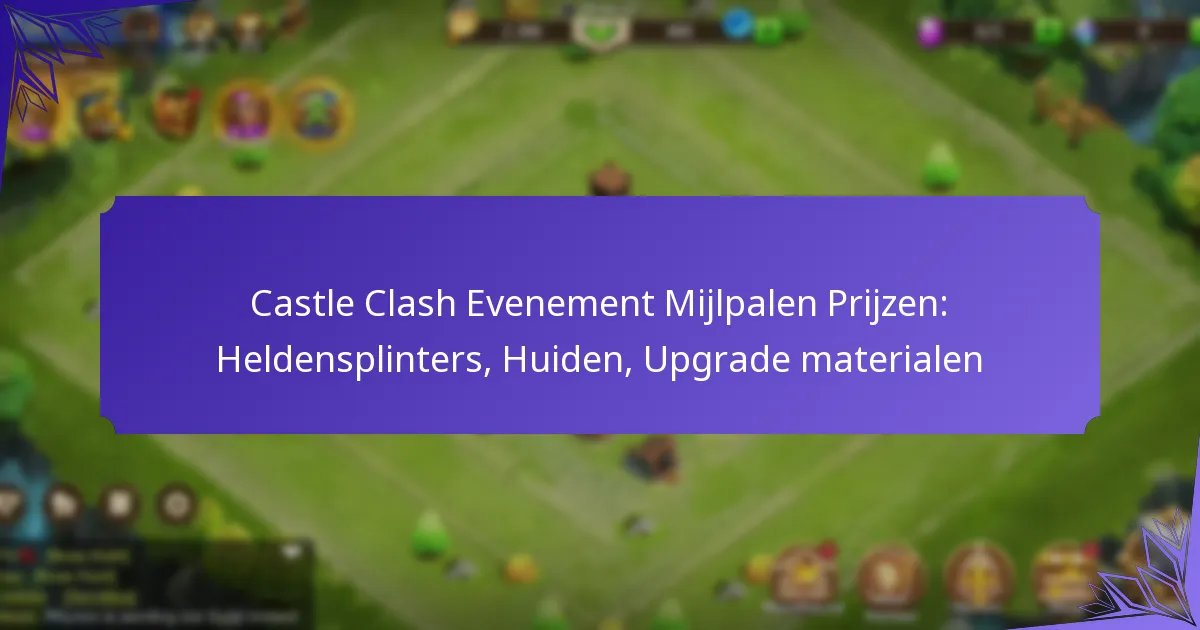 Castle Clash Evenement Mijlpalen Prijzen: Heldensplinters, Huiden, Upgrade materialen