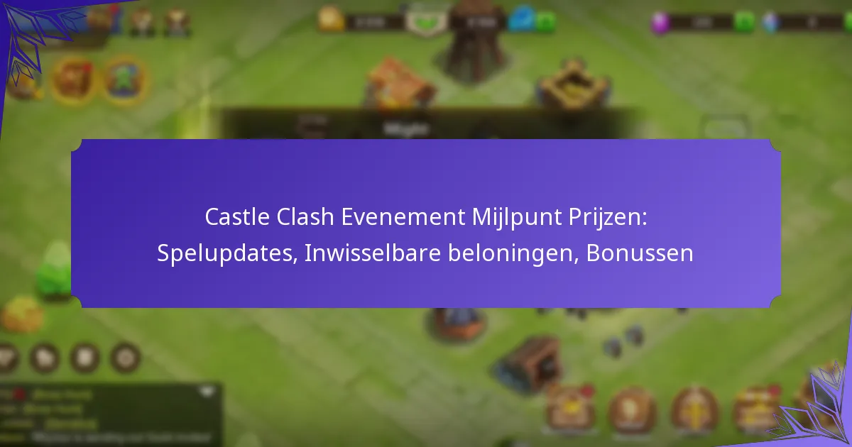 Castle Clash Evenement Mijlpunt Prijzen: Spelupdates, Inwisselbare beloningen, Bonussen