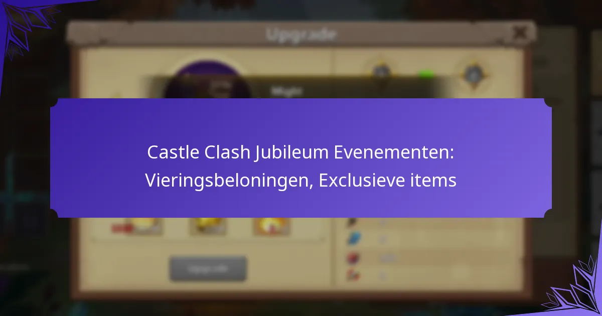 Castle Clash Jubileum Evenementen: Vieringsbeloningen, Exclusieve items
