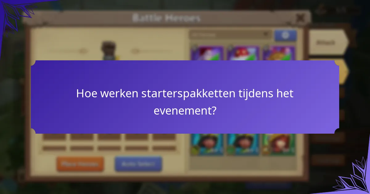 Hoe werken starterspakketten tijdens het evenement?