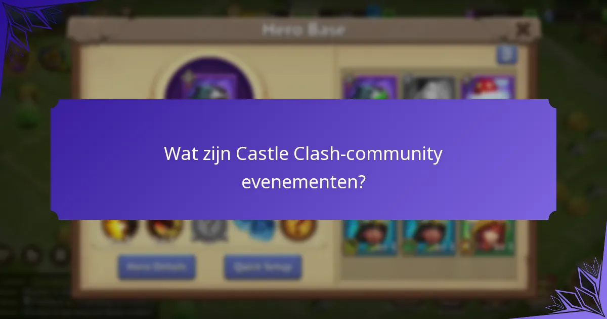 Wanneer zijn de komende Castle Clash-community evenementen?