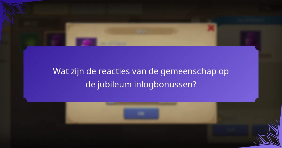 Wat zijn de reacties van de gemeenschap op de jubileum inlogbonussen?